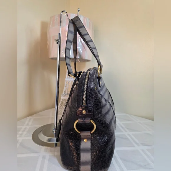 YSL Rive Gauche Embossed Suede Muse Bag. With COA. VGUC - Picture 11 of 14